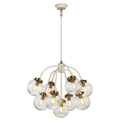Stunning 9-Light Cream Pendant Ceiling Light With Aged Brass Finish For Modern Interiors - image 1