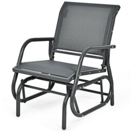 Costway Swing Glider Chair Outdoor Single Rocking Chair Patio Chair Garden - thumbnail 1