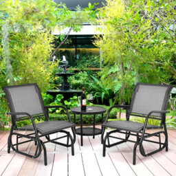 Costway Swing Glider Chair Outdoor Single Rocking Chair Patio Chair Garden - thumbnail 4