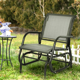 Costway Swing Glider Chair Outdoor Single Rocking Chair Patio Chair Garden - thumbnail 5