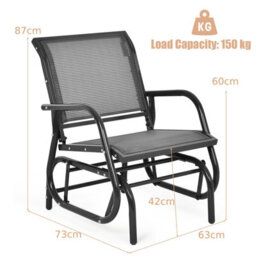 Costway Swing Glider Chair Outdoor Single Rocking Chair Patio Chair Garden - thumbnail 2