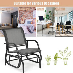 Costway Swing Glider Chair Outdoor Single Rocking Chair Patio Chair Garden - thumbnail 8