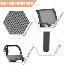 Costway Swing Glider Chair Outdoor Single Rocking Chair Patio Chair Garden - thumbnail 6