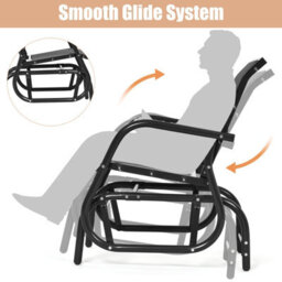 Costway Swing Glider Chair Outdoor Single Rocking Chair Patio Chair Garden - thumbnail 7