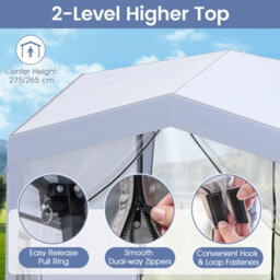 Gainoom 302 X 302 Cm White Pop Up Canopy Tent Foldable Screen Patio Shelter Gazebo - thumbnail 3