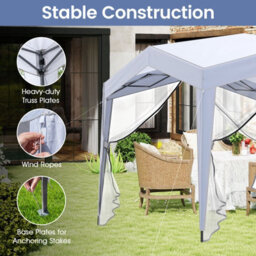 Gainoom 302 X 302 Cm White Pop Up Canopy Tent Foldable Screen Patio Shelter Gazebo - thumbnail 7