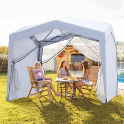 Gainoom 302 X 302 Cm White Pop Up Canopy Tent Foldable Screen Patio Shelter Gazebo - thumbnail 4