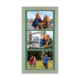 AK Frames 16X8 Green Modern Multi Photo Frame With Emerald Mount - Holds 3 Apertures (3X) 7X5 Photos - thumbnail 1