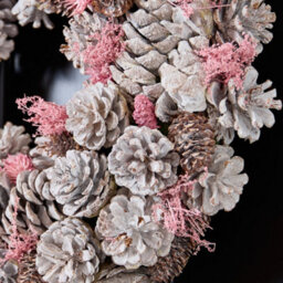 Dibor 38Cm Traditional Pink Pinecone Xmas Festive Decor Front Door Wreath Christmas Wreath - thumbnail 5