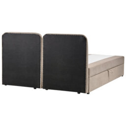 Beliani Divan Bed With Storage Fabric Chancellor 180 X 200 Cm (Eu Super King) Taupe - thumbnail 6