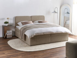 Beliani Divan Bed With Storage Fabric Chancellor 180 X 200 Cm (Eu Super King) Taupe - thumbnail 2