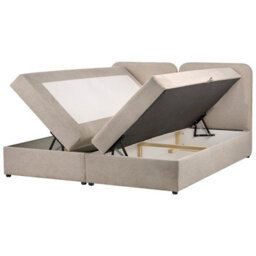 Beliani Divan Bed With Storage Fabric Chancellor 180 X 200 Cm (Eu Super King) Taupe - thumbnail 4