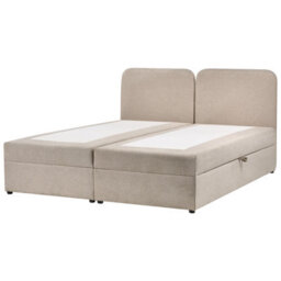 Beliani Divan Bed With Storage Fabric Chancellor 180 X 200 Cm (Eu Super King) Taupe - thumbnail 5