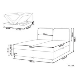 Beliani Divan Bed With Storage Fabric Chancellor 180 X 200 Cm (Eu Super King) Taupe - thumbnail 3