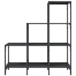 Berkfield Bookcase Black 92X30X102 Cm Engineered Wood And Metal - thumbnail 5