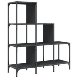 Berkfield Bookcase Black 92X30X102 Cm Engineered Wood And Metal - thumbnail 7