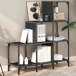 Berkfield Bookcase Black 92X30X102 Cm Engineered Wood And Metal - thumbnail 1
