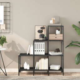 Berkfield Bookcase Black 92X30X102 Cm Engineered Wood And Metal - thumbnail 3