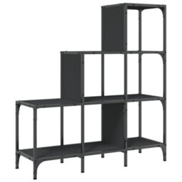 Berkfield Bookcase Black 92X30X102 Cm Engineered Wood And Metal - thumbnail 2