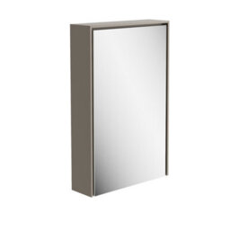 Plum&clay Norton Light Grey Single Bathroom Mirrored Led Wall Cabinet (W)450mm (H)700mm
