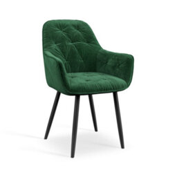 More4Homes Donni Dining Table And Chairs -  Oak Effect Table Top W Black Legs + Anika Velvet Dining Chair Set Of 6 (Green) - thumbnail 6