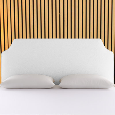 "Urban Textures - Renza Luxury 26"" High Boucle Fabric Upholstered Headboard - White" - image 1