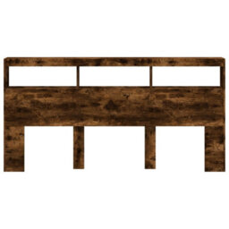 Berkfield Headboard Cabinet With Led Smoked Oak 200X17X102 Cm - thumbnail 6