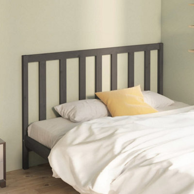 Walplus Bed Headboard Grey 146X4X100 Cm Solid Wood Pine - image 1