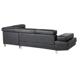 Beliani Corner Sofa 5 Seater Norrea Faux Leather Black Left Hand - thumbnail 6