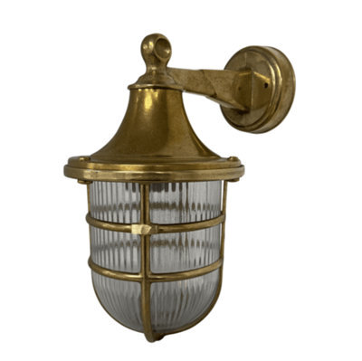 Lampfix Navigator 09132 Outdoor Ip64 1 Light Large Wall Lantern In An Antique Brass Finish