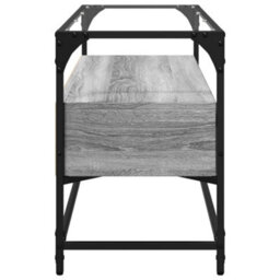 Berkfield Tv Cabinet With Glass Top Grey Sonoma 98X35X51 Cm Engineered Wood - thumbnail 5