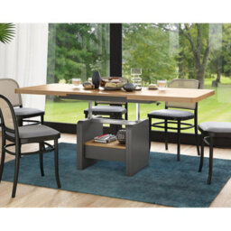 Heze Furniture Lotta 2 In 1 Extending Coffee / Dining Table 120-180Cm - Artisan Oak / Anthracite - thumbnail 3
