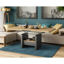 Heze Furniture Lotta 2 In 1 Extending Coffee / Dining Table 120-180Cm - Artisan Oak / Anthracite - thumbnail 7