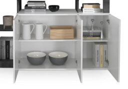 FurniComp LTD Furnicomp Lorenzo 3 Door White Gloss And Concrete Grey Sideboard - thumbnail 2
