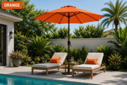 Shopnbits 3M Garden Parasol Sun Shade Canopy Patio Large Outdoor Umbrella Crank Tilt Orange - thumbnail 5