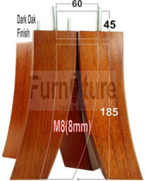 L&F 4X Replacement Furniture Legs Solid Wood Feet 185mm Height Sofas Chairs Settee Cabinets M8(8mm) Tsp2022 (Dark Oak) - thumbnail 1