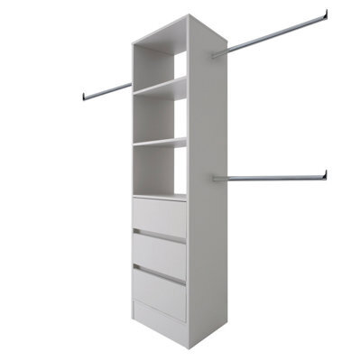 Spacepro Modular Cashmere 3 Drawer Tower Unit (H)2100mm (W)600mm (D)500mm - image 1