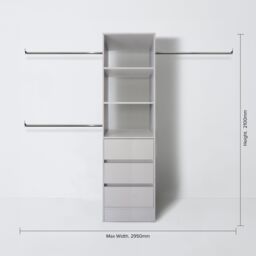 Spacepro Modular Cashmere 3 Drawer Tower Unit (H)2100mm (W)600mm (D)500mm - thumbnail 9