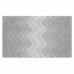 Xample Riviera Home Chevron Grey Ombre Bath Mat, Super Soft Plush Bathroom Rug With Non-Slip Backing, Machine Washable, 55 X 91 Cm - thumbnail 2