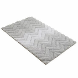 Xample Riviera Home Chevron Grey Ombre Bath Mat, Super Soft Plush Bathroom Rug With Non-Slip Backing, Machine Washable, 55 X 91 Cm - thumbnail 3