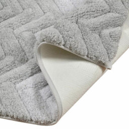 Xample Riviera Home Chevron Grey Ombre Bath Mat, Super Soft Plush Bathroom Rug With Non-Slip Backing, Machine Washable, 55 X 91 Cm - thumbnail 4
