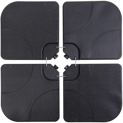Taylor & Brown 4Pack Black Square Umbrella Base Weights, 60/80Kg, Water/sand Fill, For Hanging Cantilever Garden Parasols - image 1