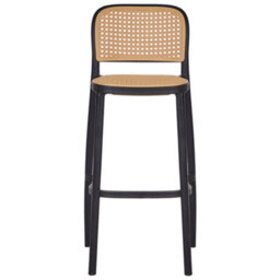 Beliani Set Of 4 Bar Chairs Plose Synthetic Material Beige - thumbnail 6