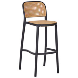 Beliani Set Of 4 Bar Chairs Plose Synthetic Material Beige - thumbnail 5