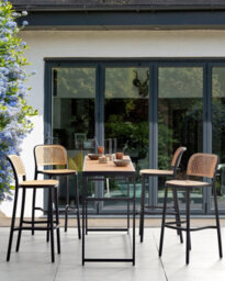 Beliani Set Of 4 Bar Chairs Plose Synthetic Material Beige - thumbnail 2