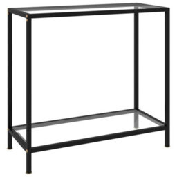 Berkfield Console Table Transparent 80X35X75 Cm Tempered Glass - thumbnail 1