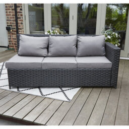 Barcelona 9 Seater Rattan Garden Dining Set With Rising Table In Black - thumbnail 4