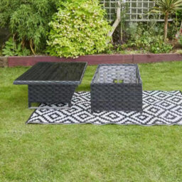 Barcelona 9 Seater Rattan Garden Dining Set With Rising Table In Black - thumbnail 7