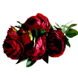 Peony Bush - Burgundy Artificial Flowers - thumbnail 1