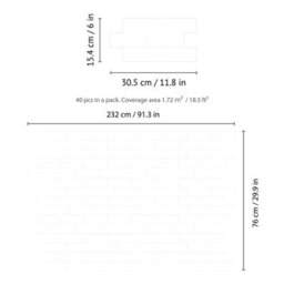 Walplus 40 Pieces 30.5 X 15.4 Cm Pure White Glossy Peel And Stick 3D Wall Tiles Sticker Adhesive Stick On Tiles For Backsplash - thumbnail 5